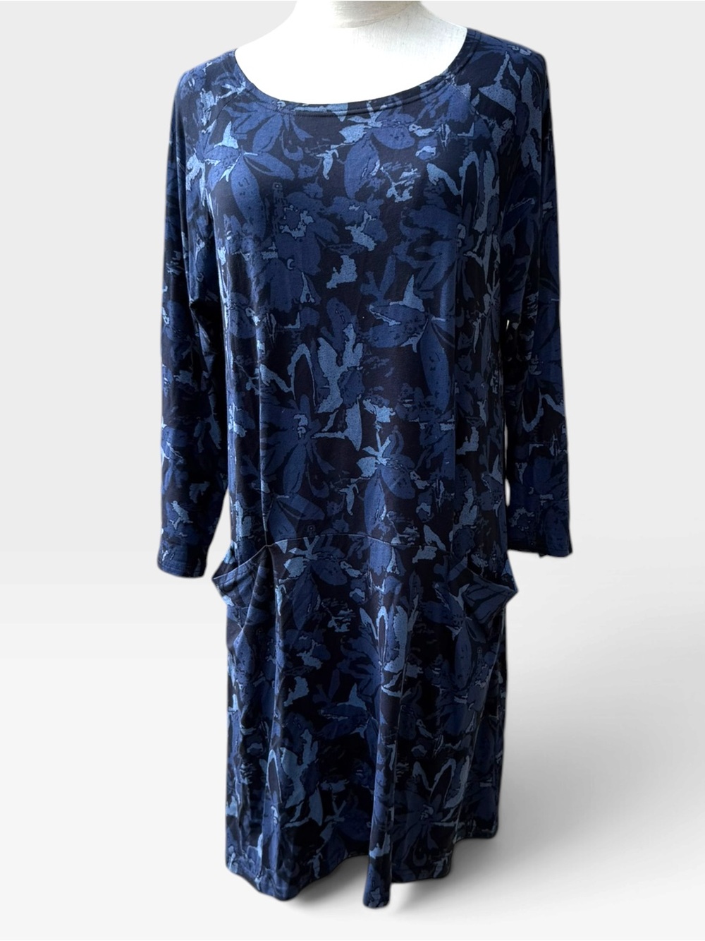 Masai Copenhagen Blue Floral Pocket Midi Dress Size L
